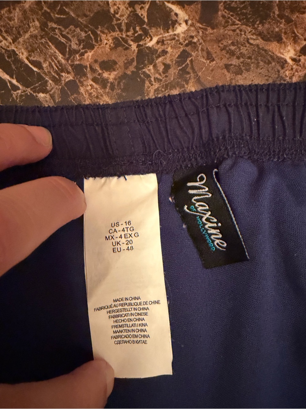 Maxine of Hollywood Navy Blue Swim Shorts Board Shorts PlusSize 16 Grommet Detai